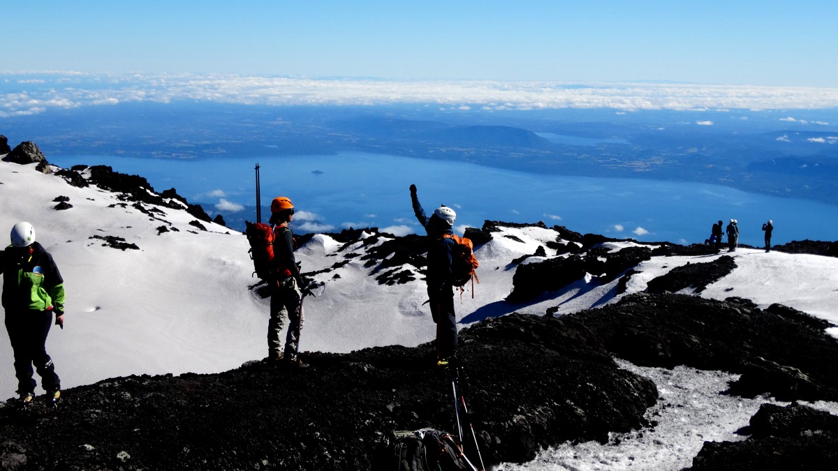 Am Gipfel des Villarica