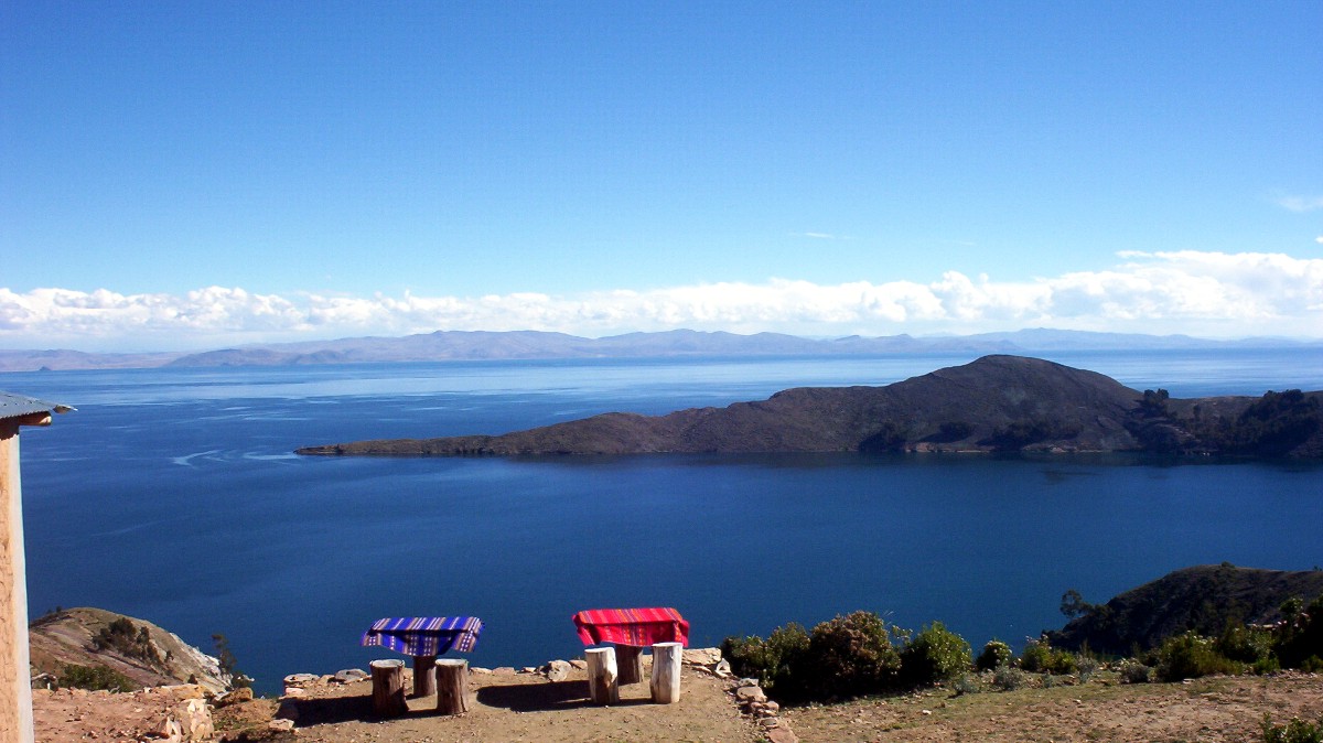 Bolivien Ausblick Isla de Sol Titicacasee