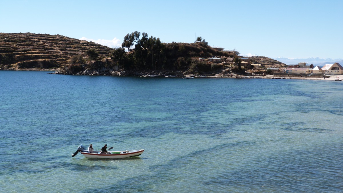 Strand am Titicacasee von der Isla de Sol