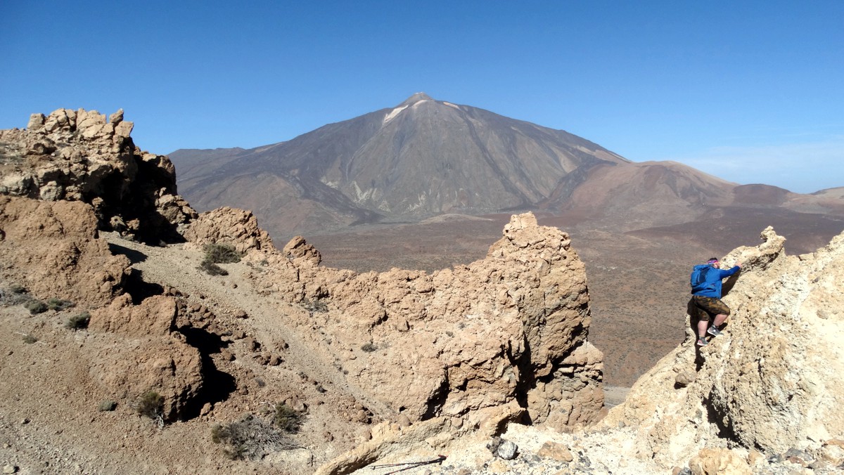 Teneriffa - Klettern am Guajara mit Teideblick